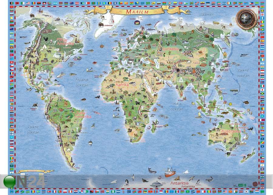Regio карта мира с подвеской увеличить