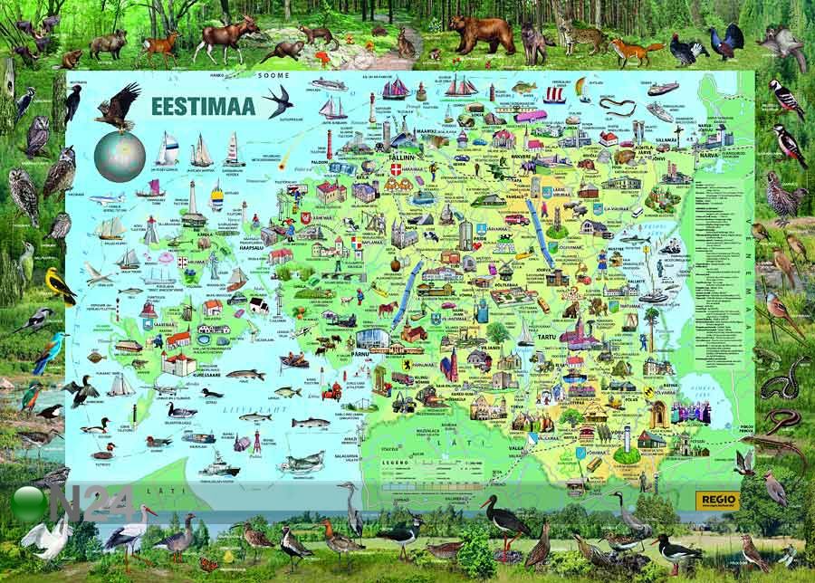 Regio карта Эстонии 1:360 000 увеличить